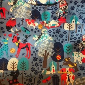 NWT Lily Bloom Bag Dog Print Blue and Multi